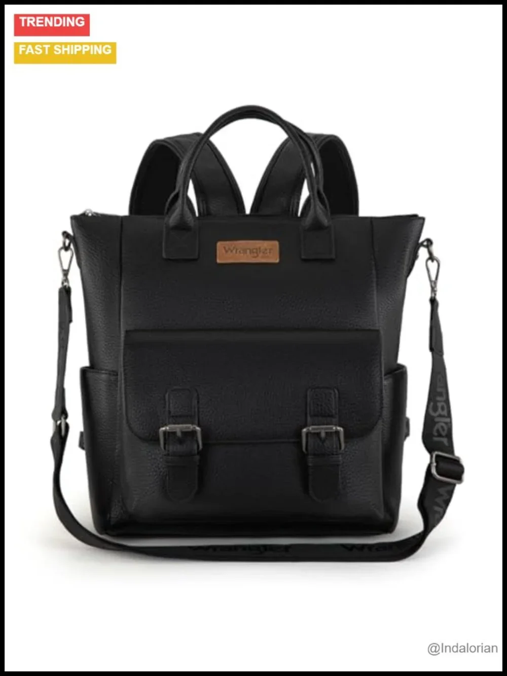 Medium Faux Leather Fashion Backpack Purse with Crossbody Strap